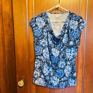 Liz Claiborne Blue Floral Blouse